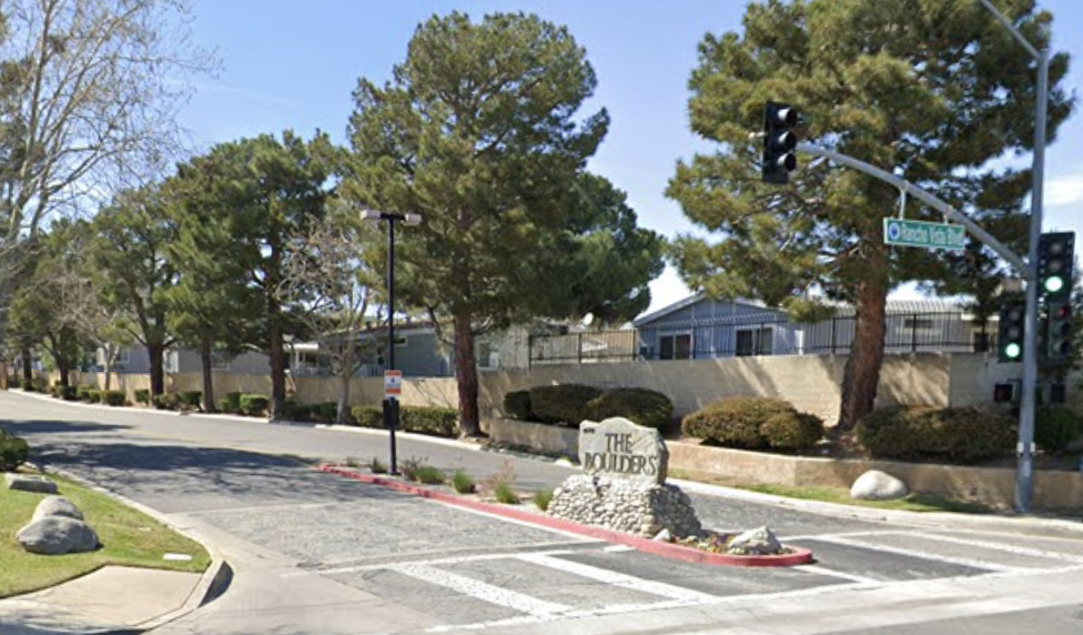 Entrance of Boulders at the Ranch 1 Mobile Home Park in Palmdale California
